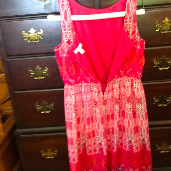 dress barn 18 W diamond pinks ,burgundy , dress - Picture 10 of 16
